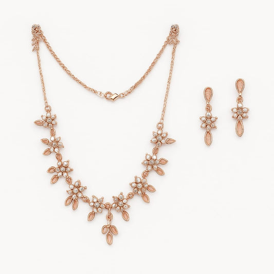 Rose Bloom Designer Necklace Set