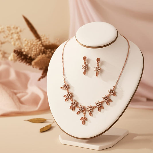Rose Bloom Designer Necklace Set